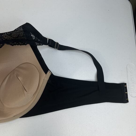 ThirdLove 44E 24/7 Lace Contour Plunge Bra Womens Black Nude Underwire Padded - Picture 9 of 13